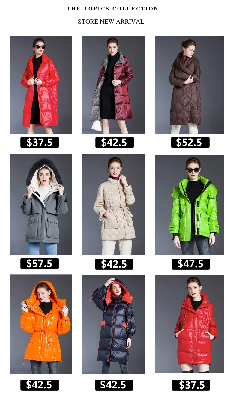 Duck Down Jacket Women Winter 2019 Outerwear Coats Female Long Casual Light ultra thin Warm Down puffer jacket Parka branded