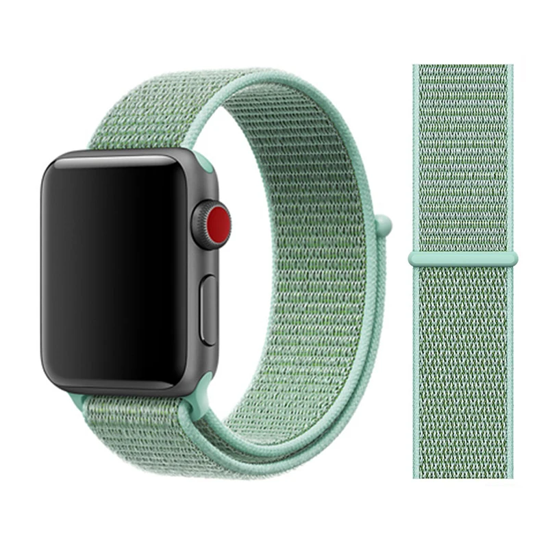 Нейлоновый ремешок для apple watch группа 4/5 44 мм/40 мм, correa apple watch 3 42 мм/38 мм iwatch серии 5/4/3/2 разноцветный коннектор ремешок для часов - Цвет ремешка: marine green