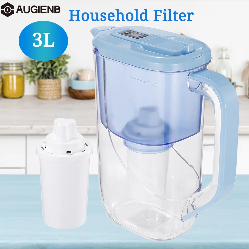 3L Water Filter Purifier Ionizer Net Kettle with Electronic Filter Indicator Display for Health Home Office