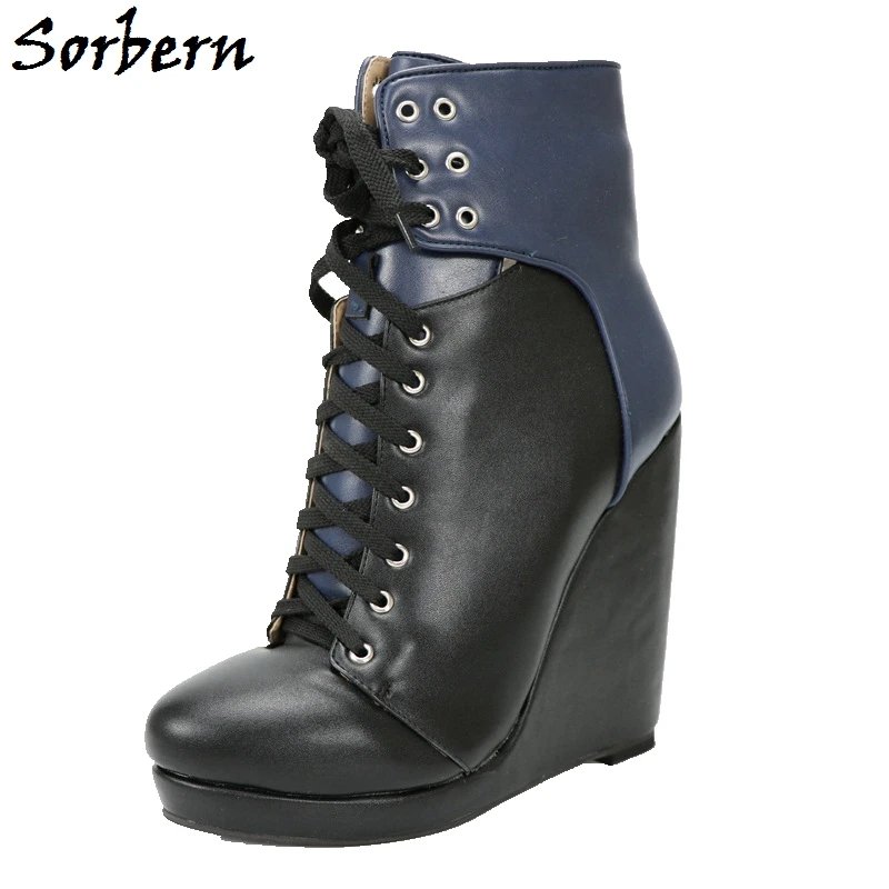 ankle high wedge boots