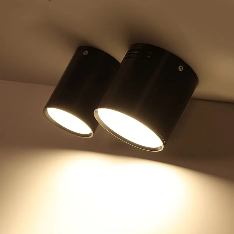 

Dimmable LED COB Surface Mounted Downlight 5W/7W/12W/18W White/Black Housing AC85-265V Ceiling Spot Light Home Decor