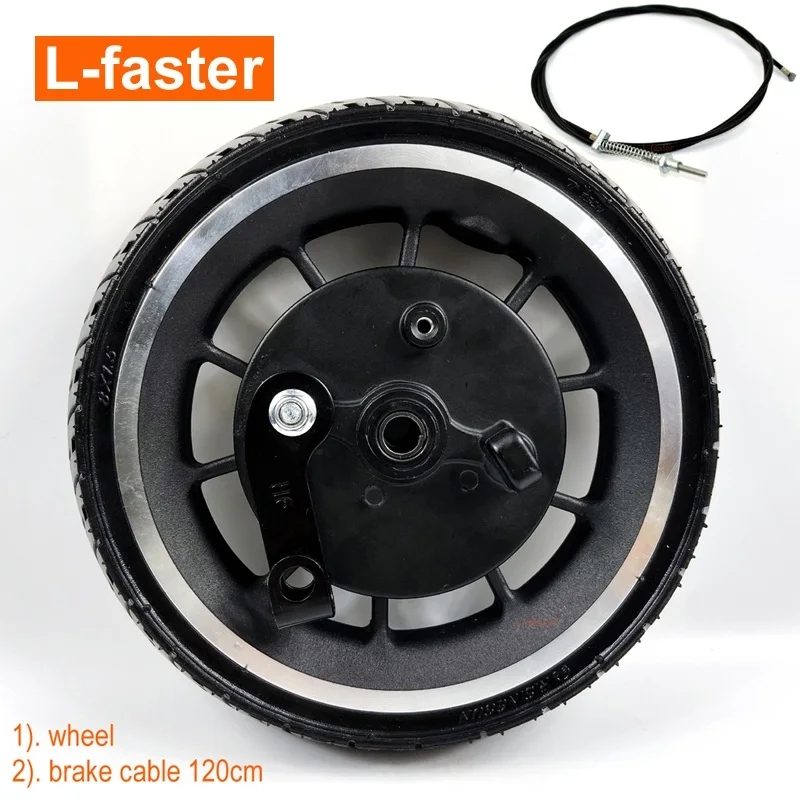 wheel with cable120 Гироборд с колесами 8 дюймов колеса самоката с тормозом 8 дюймов твердое колесо с барабанным тормозом 200 мм бескамерная шина и расширение тормоза ступицы Ширина 45 мм - Цвет: wheel with cable120
