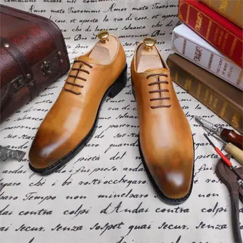 

Sapato Business High Quality Custom-made Calfskin Sole Sapato Masculino Color Cow Leather Masculino Social Gradient Pointed Toe