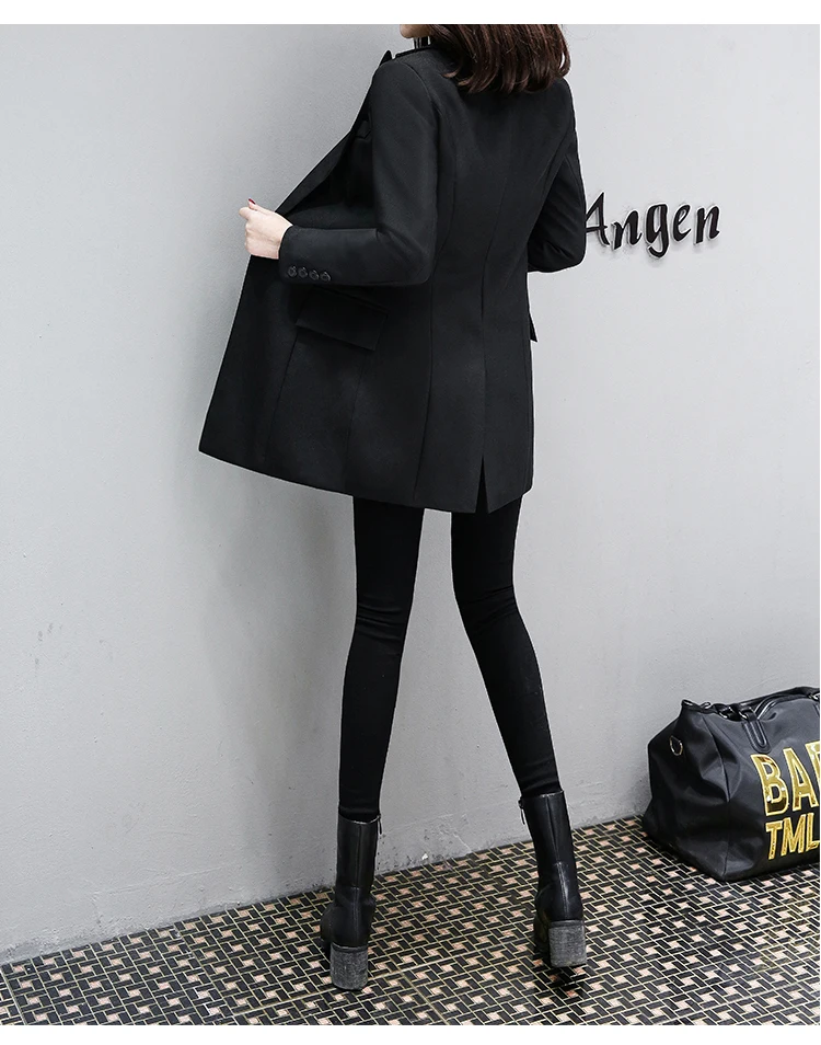 Elegante vrouwen lange slanke pak dames jas en najaar nieuwe Professional темперамент шикарный jasje