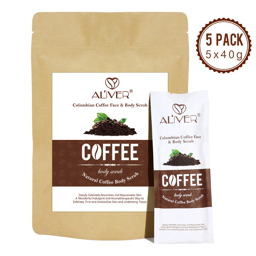 Cross border new aLIVER coffee scrub exfoliating to go dead skin deep clean body moisturizing spot 5