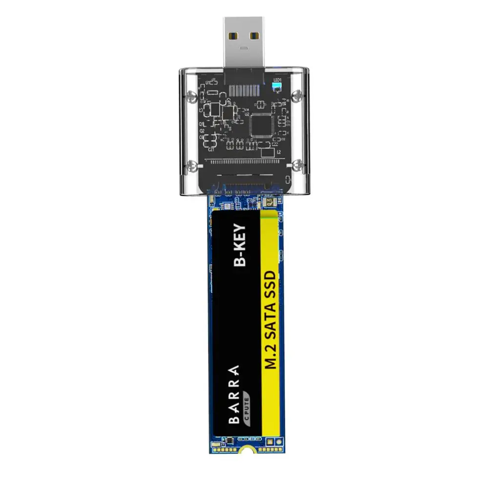 Чехол M.2 SSD для NVME PCIE NGFF SATA M/B Key Disk корпус на USB C прозрачный жесткого диска 5 Гбит/с |