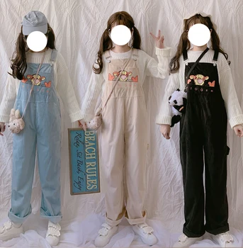 

Winter Warm Cute Tiger Print Wide leg pants Womens Jumpsuit Jumper Bodysuit Trousers Kawaii Girls Spring Overalls Pants Korean