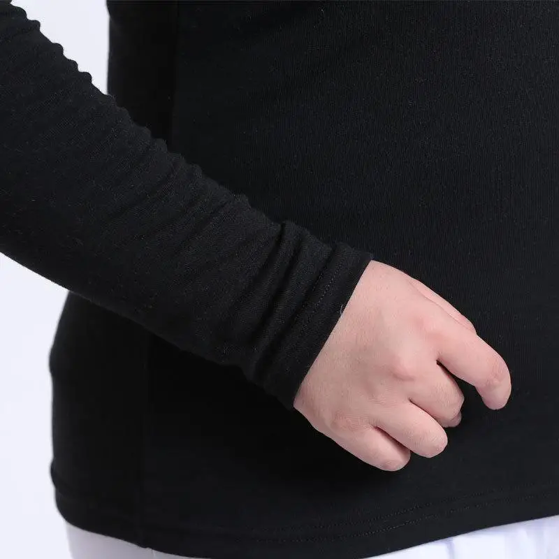 5XL 6XL осень размера плюс приталенные Топы женские зимние хлопковые рубашки большого размера топы водолазка Повседневная теплая приталенная одежда