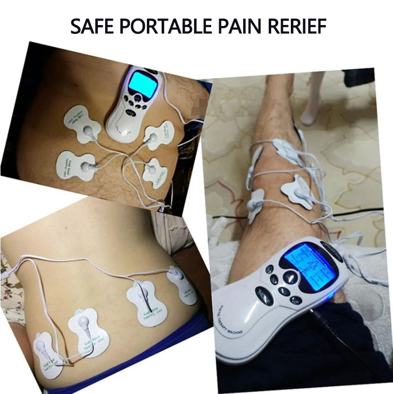 4 pcs pad TENS unit electric massager device EMS  acupuncture magnet therapy machine neck pain relief tool body slimming trainer