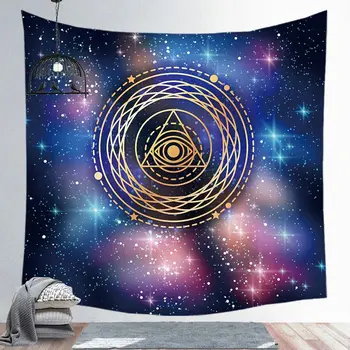 

Digital Printing Peach Skin Tapestry Mysterious Religious Yoga Square Background Decorative Hanging Cloth 150*200cm short hair