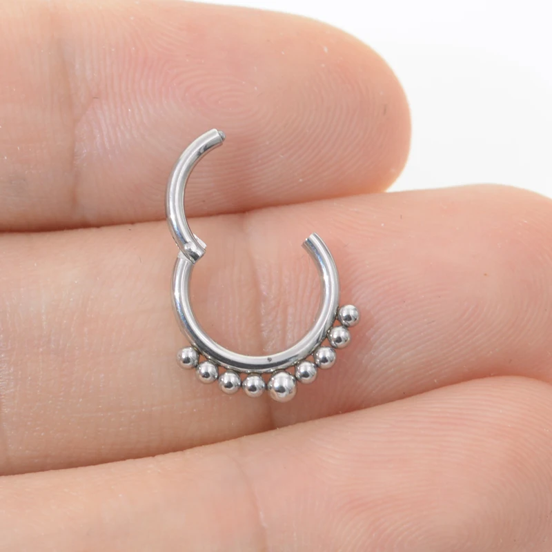 1.2x8/10mm Steel Hinged Segment Nose Rings Nipple Clicker Ear Cartilage Tragus Helix Lip Piercings Unisex Fashion Jewelry - Image 6