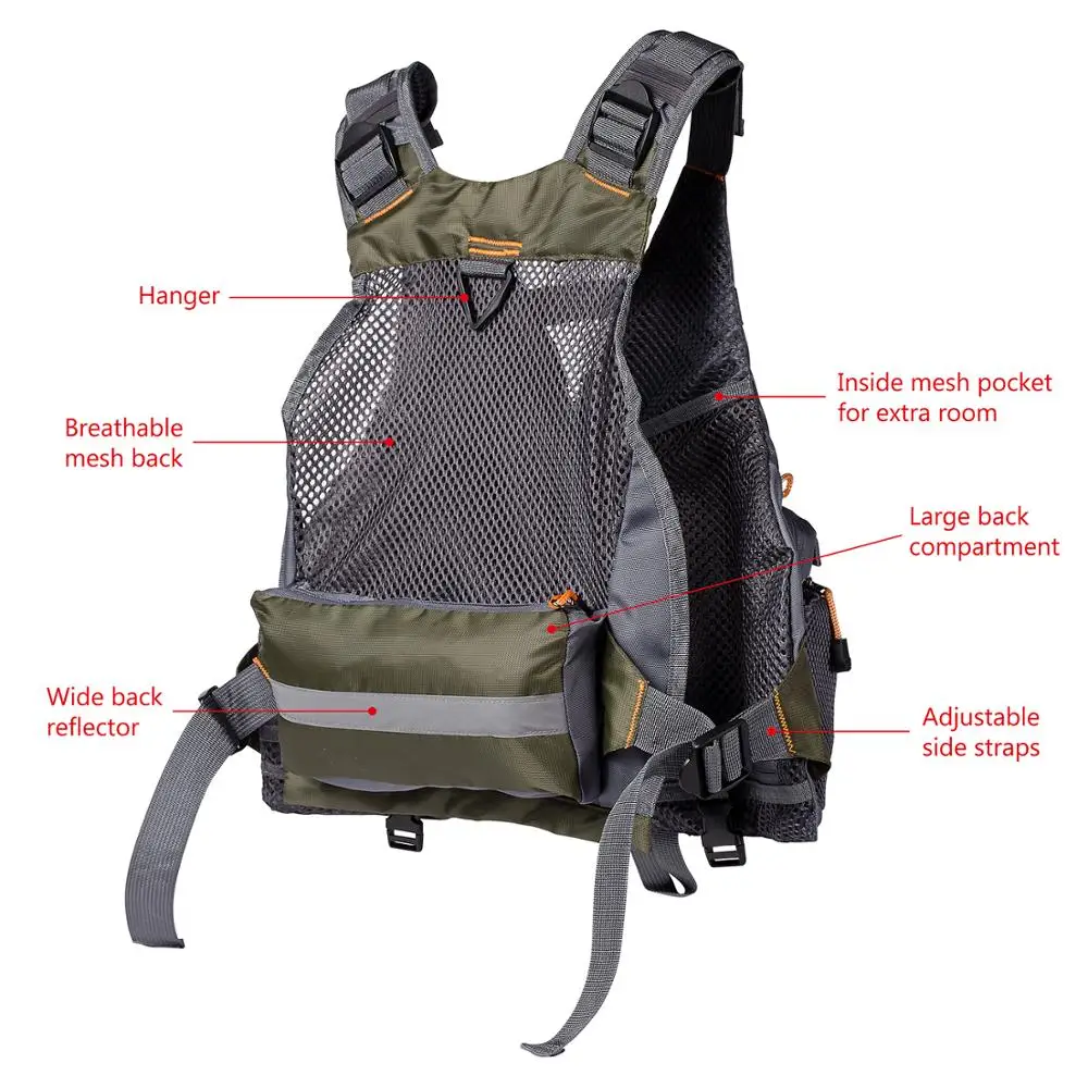 Breathable Fishing Vest Outdoor Sports Fly Swimming Adjustable Vest Fishing Tackle fly fishing vest,fishing vest