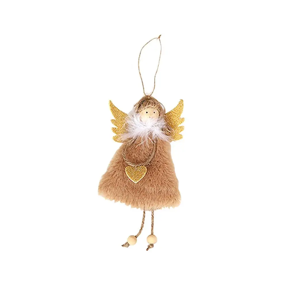 Новые рождественские украшения, инновационные плюшевые подвески в виде ангела любви, золотые крылья, украшения на елку для девочек - Цвет: C