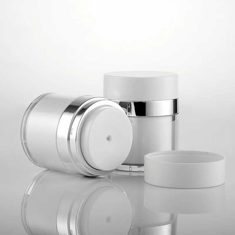 Cosmetic Jar Acrylic Cream Refillable Cans Vacuum Bottle Press Style Cream Jar Vials Airless Cosmetic Container 15G 30G 50G 100G