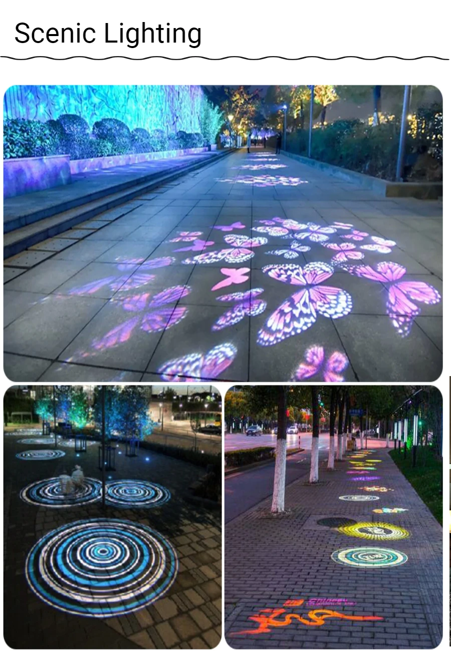 Luzes ao ar Projetores para Piso Ip65 de Alta Estática Personalização Gobos Potência Logotipo Gobo Projetor Livre Publicidade Led Parede 80w Home & Garden