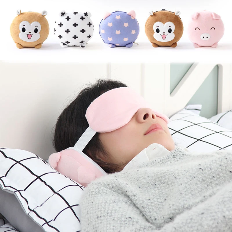 

2019 New Eye Mask Body Neck Pillow Solid Nap Cotton Particle Pillow Soft Purpose Pillow Textile Home Airplane Car Travel Pillow