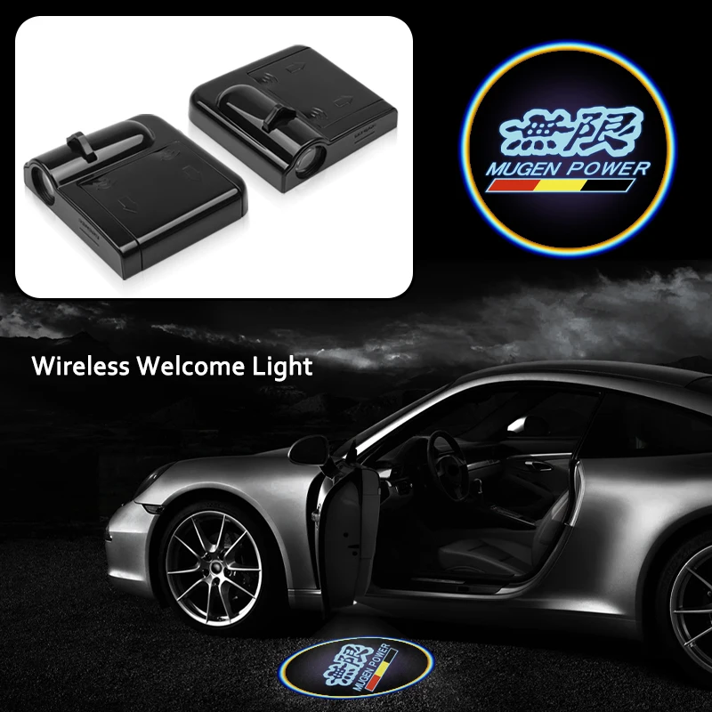 2pcs Car Wireless Led Door Welcome Light Mugen Logo Projector Laser Lamp For Honda Power Accord Odyssey Civic Spirior CRV | Автомобили и