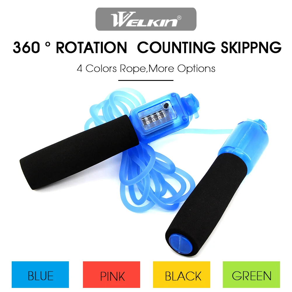 WELKIN Jump Ropes with Counter Sports Fitness Adjustable Fast Speed Counting Jump Skip Rope Skipping Wire Gym Fitness Equipment