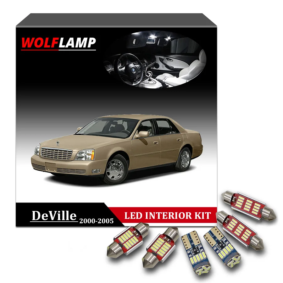 Wolflamp 16 шт. Canbus Белый светодиодный лампы для декора автомобиля для 2000-2005 Cadillac DEVILLE карта свет дверь багажника лампы номерных знаков Лампы