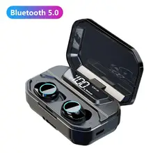 Светодиодный Bluetooth 5,0 наушники с цифровым дисплеем, беспроводные TWS наушники-вкладыши, водонепроницаемые мини-наушники, 3D стерео звук, спортивные наушники