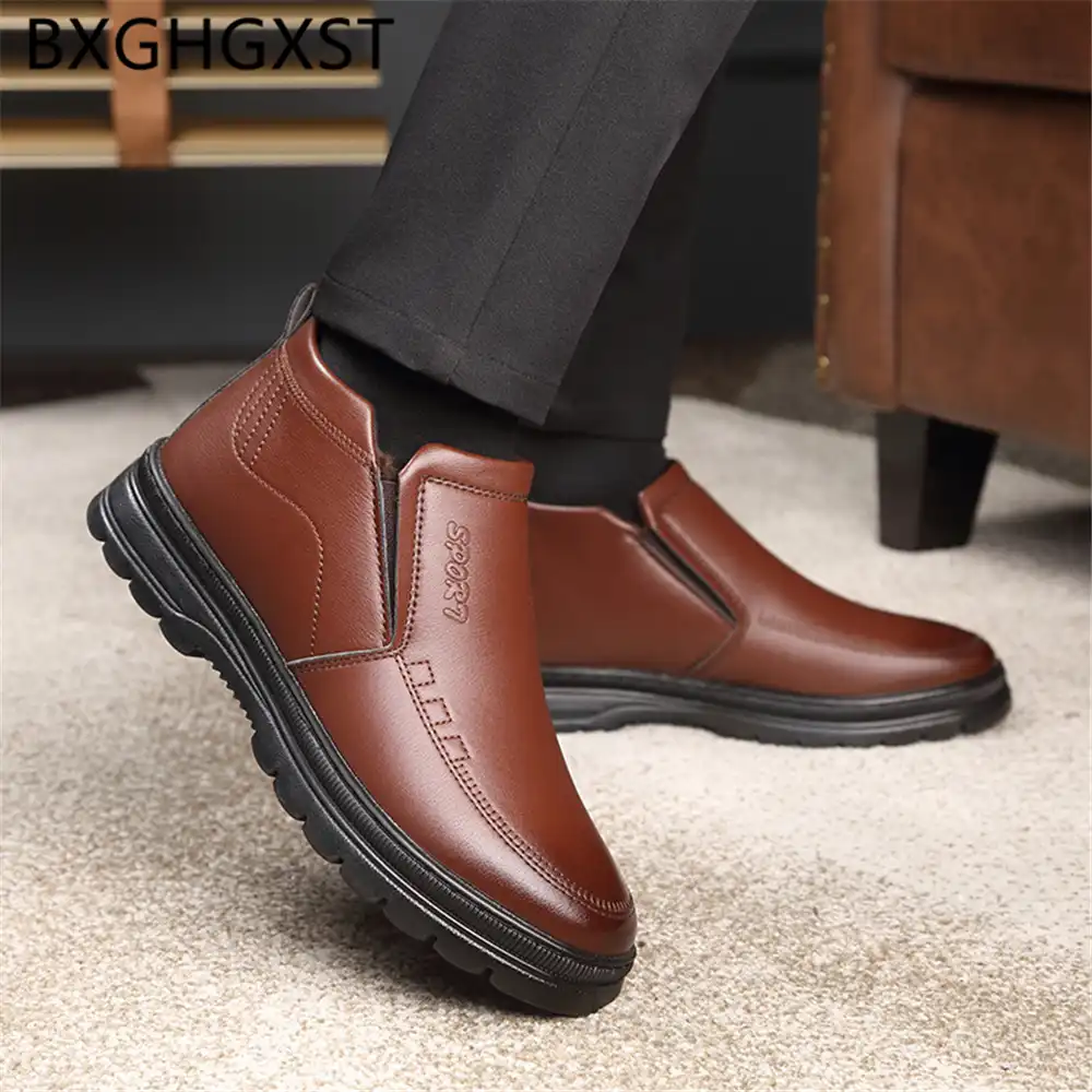 mens casual dress boots black