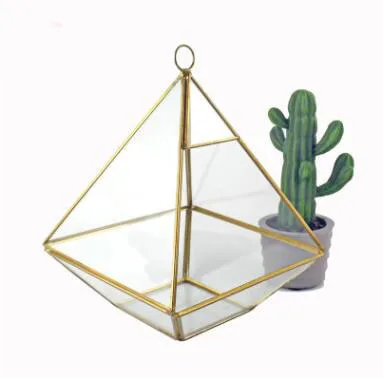 Настольный Террариум стеклянный геометрической формы коробка горшок воздушные растения плантатор суккулентный стеклянный цветочный комнатный Декор - Цвет: A