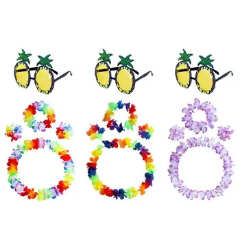 

Pineapple Sunglasses Wreath Garland Hawaiian Tropical Beach Party Props Decor H3CD