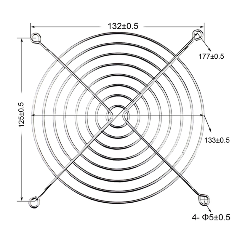 140MM铁网尺寸图