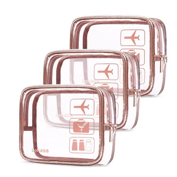 

3Pcs Transparent PVC Bags Travel Organizer Clear Makeup Bag Cosmetic Bag Beauty Case Toiletry Bag Make Up Pouch Wash Bags #C