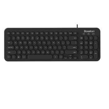 

1 Set Keyboard Practical Durable Fashion Stylish USB Keyboard Office Keyboard Computer Keyboard Retro Round Keyboard
