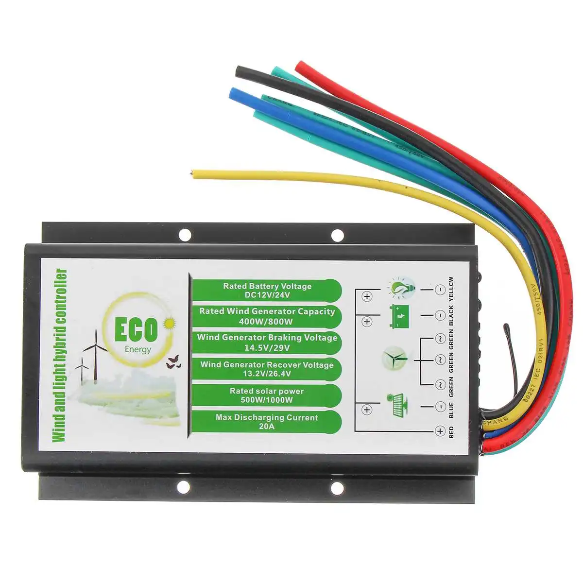 DC 12 V/24 V 20A Водонепроницаемый Контроллер генератора 400 W/800 W ветряной гибрид и световой контроллер легкая установка