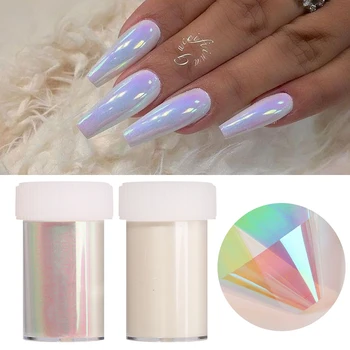 

1 Box Foil Nails Colorful White Dazzling Series Bright Foil Nail Art Transfer Nail Stickers Decal Decoration Manicuring Tools