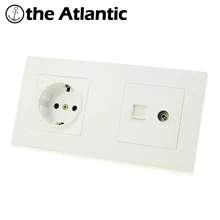 Стандартная настенная розетка по стандарту ЕС, RJ45, розетка для компьютера, порт для передачи данных, розетка, двойной RJ45, с ТВ розетка, пластиковая панель розетки,socket