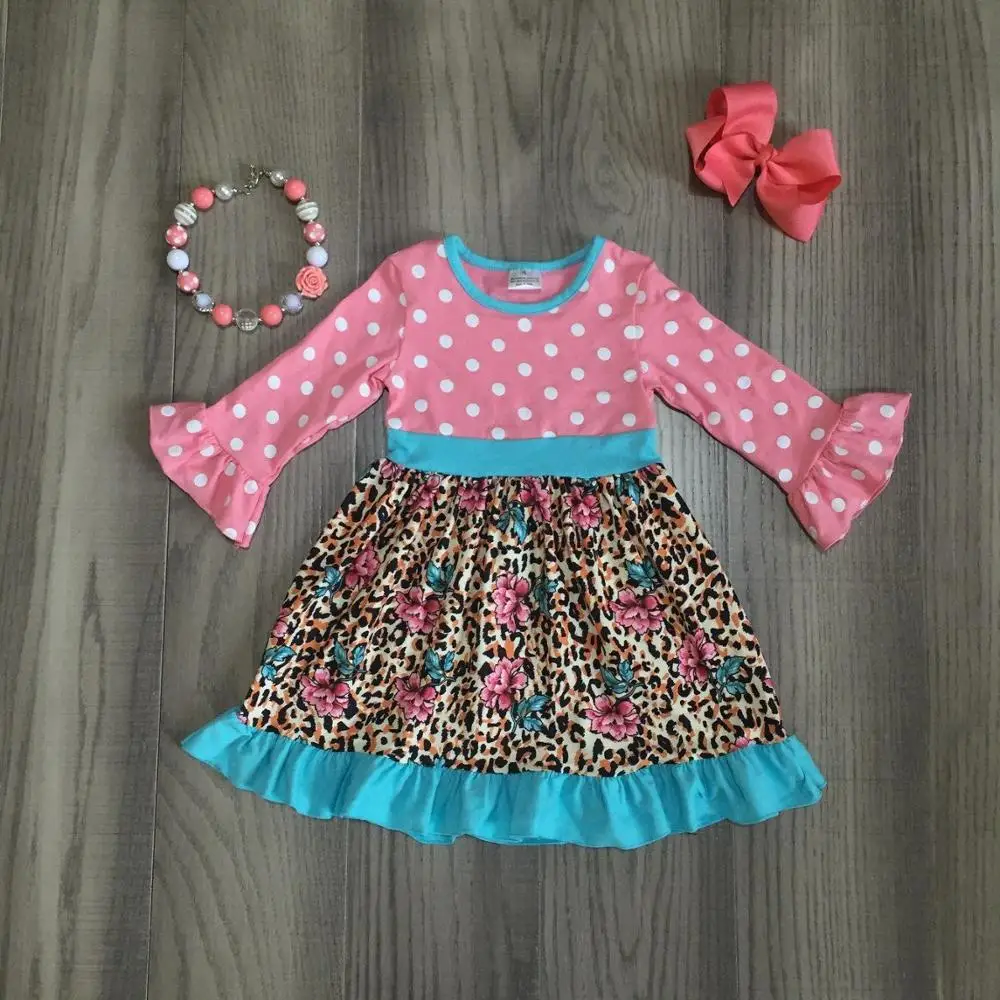 Одежда для маленьких девочек платье с леопардовым принтом и длинными рукавами для девочек детское платье с цветочным рисунком классическое розовое платье для девочек с аксессуарами