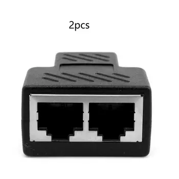 

Black RJ45 Splitter Adapter 1 to 2 Dual Female Port CAT5/CAT 6 LAN Ethernet Sockt Network Connections Splitter Adapter
