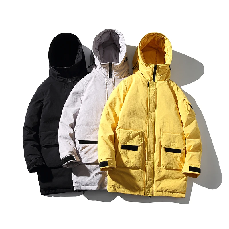 

Winter Men's Hooded Coat Windproof Solid Color Cotton Clothing Keep Warm M-5XL Men Cotton Jacket