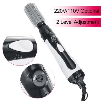 

US Plug 2 in 1 Multifunctional Hair Dryer Brush Hair Straightener Curler Comb Electric Blow Dryer with Comb Hair Brush Roller St