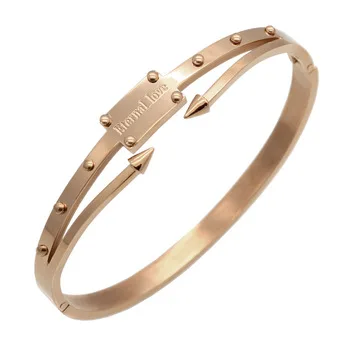 Pulseira Feminina Bangle Gold Plated Bracelets & Bangles Pulseiras Stainless Steel Screw Bracelet Women Eternal Love Jewelry