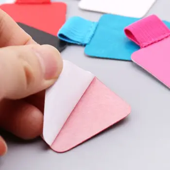 

3pcs Square Self-adhesive Leather Pen Clip Pencil Elastic Loop For Notebooks Journals Clipboards Pens Holder