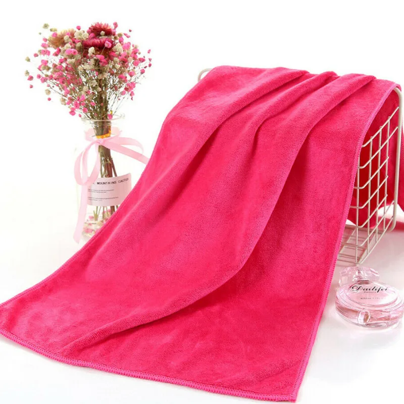 rose red 35x75 большой размер сверхвпитывающая микрофибра полотенце для мытья автомобиля ткань для чистки окон - Цвет: rose red