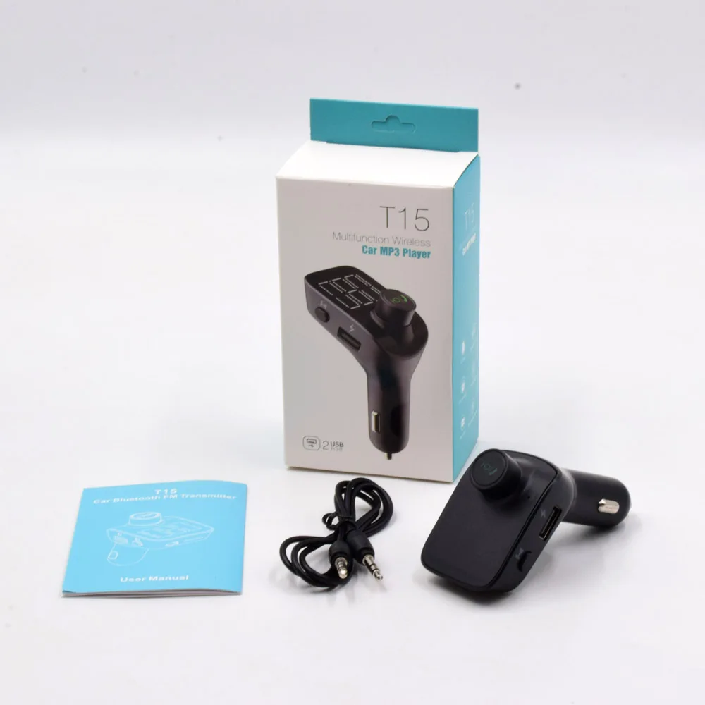 Автомобильный комплект AGETUNR T15 Bluetooth V5.0, комплект громкой связи, fm-передатчик, MP3 музыкальный плеер, двойное USB Автомобильное зарядное устройство, USB музыкальный плеер