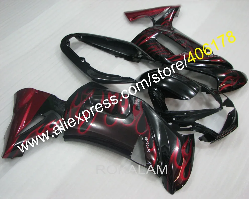 

Красное пламя для Kawasaki ER-6F 2006-2008 ER6F 650R 650R ER 6F 06-08 Ninja 650R ER 6f Обтекатели для мотоциклов (литьё под давлением)
