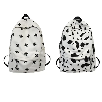 

Cute Printed Rucksack Canvas Backpack Casual College Daypack for Teenager Girls LX9F