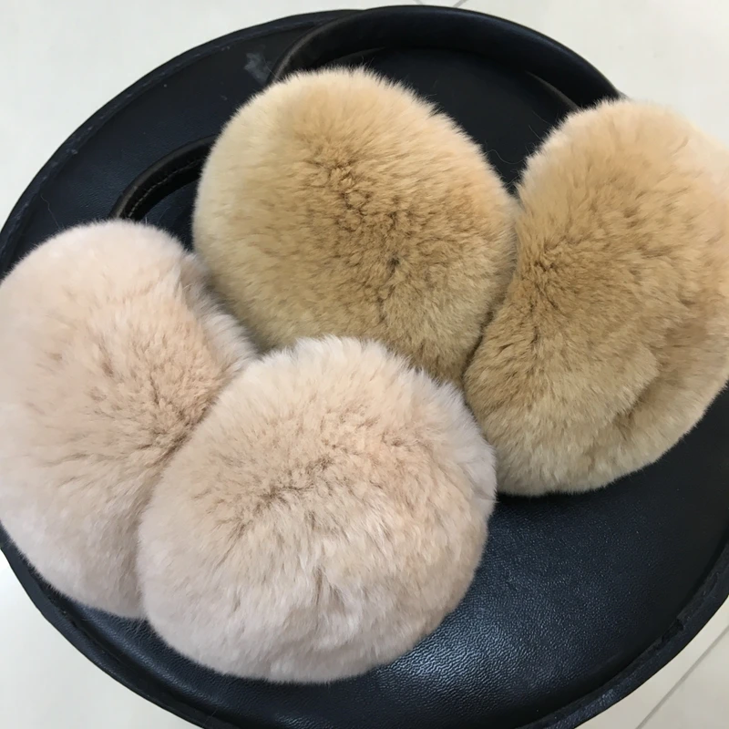 Women Russia Winter 100% Natural Rex Rabbit Fur Earmuff Men Warm Fashion Real Fur Earmuffs Kids Fur Ear Cover Girl's Earlap (7)