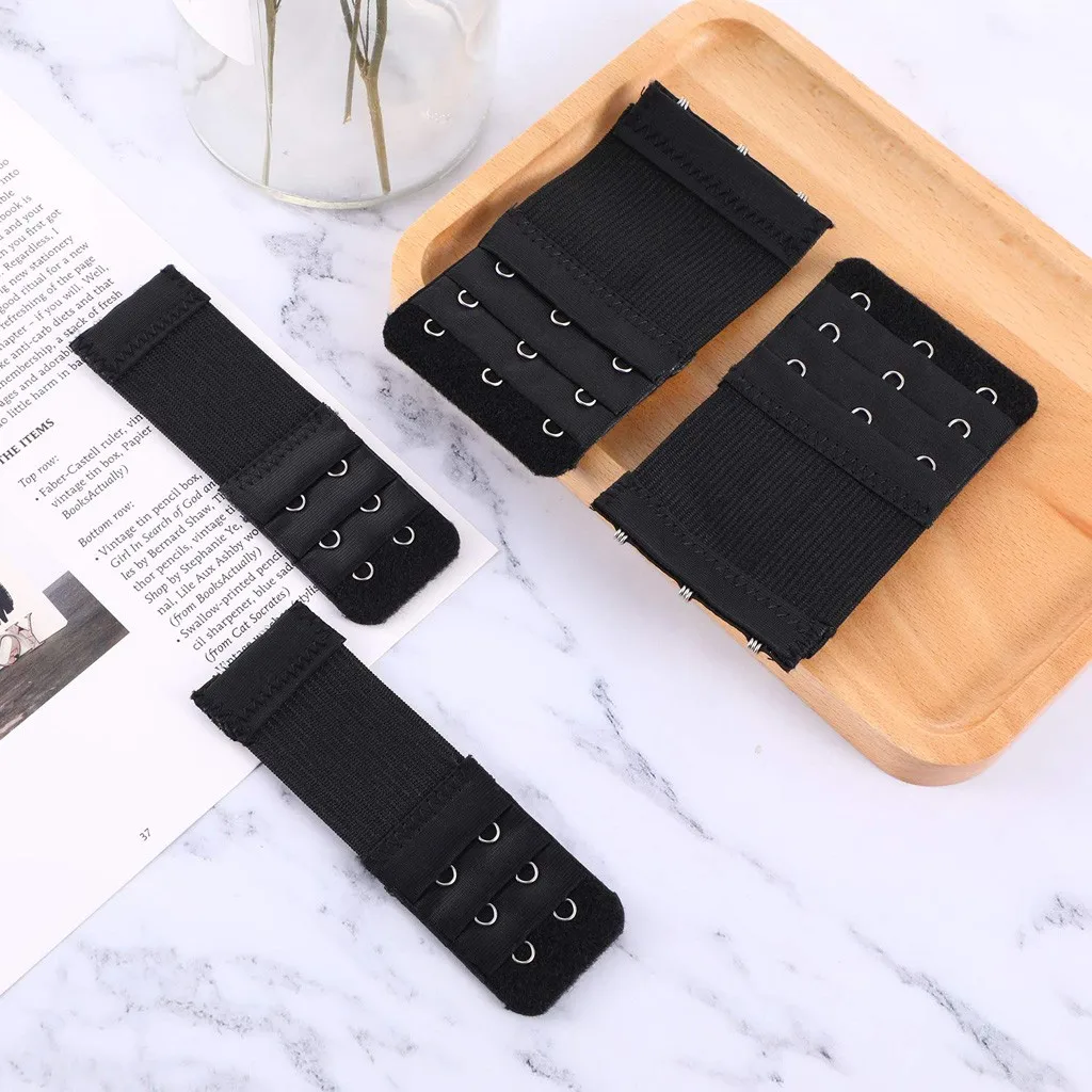 

6 Pieces 2/3 Hook Bra Extenders Elastic Stretchy Bra Extension StrapHook Clip Expander Adjustable Belt Buckle Underwear