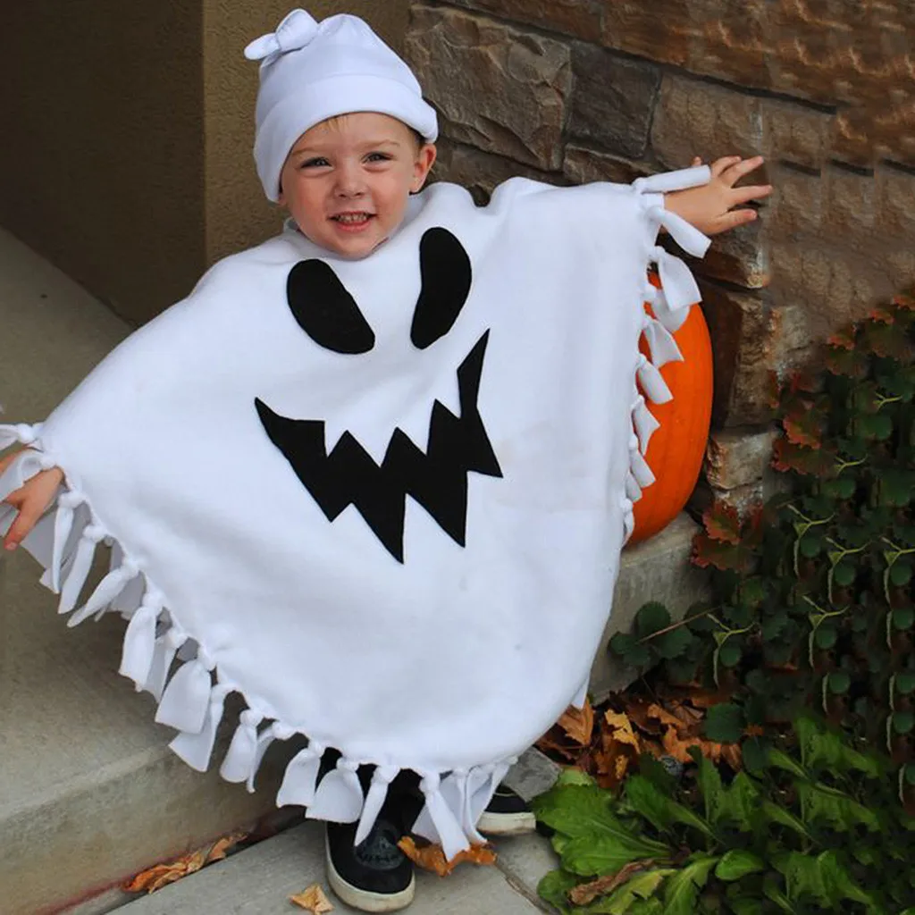 

Toddler Kids Baby Girls Boys 3D Halloween Tassel Cloak+Hat Outfit