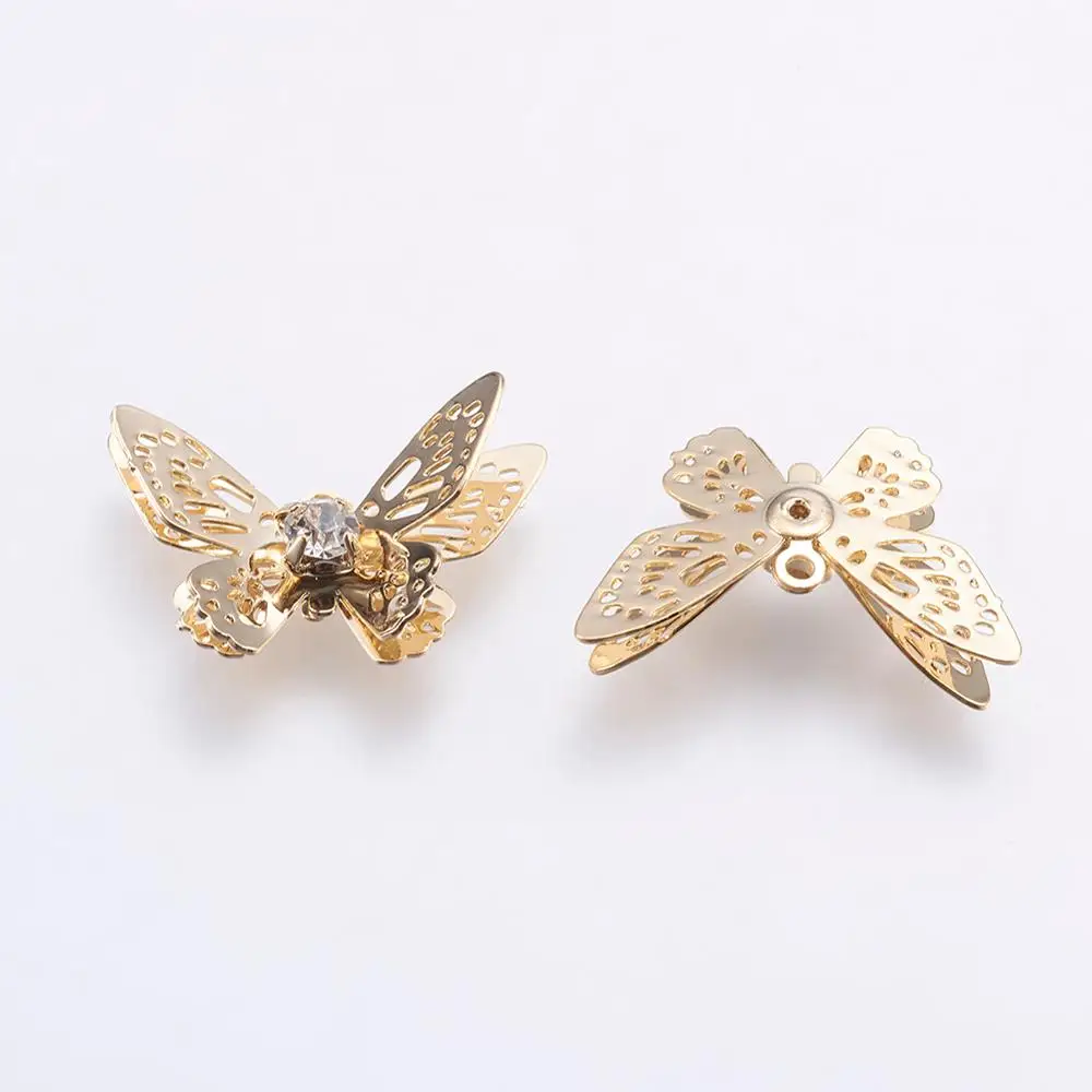 40pcs Electroplated Brass  Butterfly Dragonfly Pendants for Jewelry DIY Making Findings 13x20x5mm 18x22x4mm