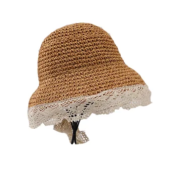 

Spring and Summer Baby Fisherman Hat Lace Straw Hat 1-3 Years Old Go Out Children Sun Shade Hat Kids Hat