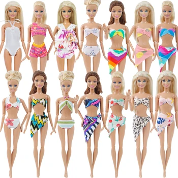 

Fashion Mix Style Swimsuit Summer Swimwear Beach Bathing Bikini Set Outfit Accessories Clothes for Barbie Doll Baby DIY Toy