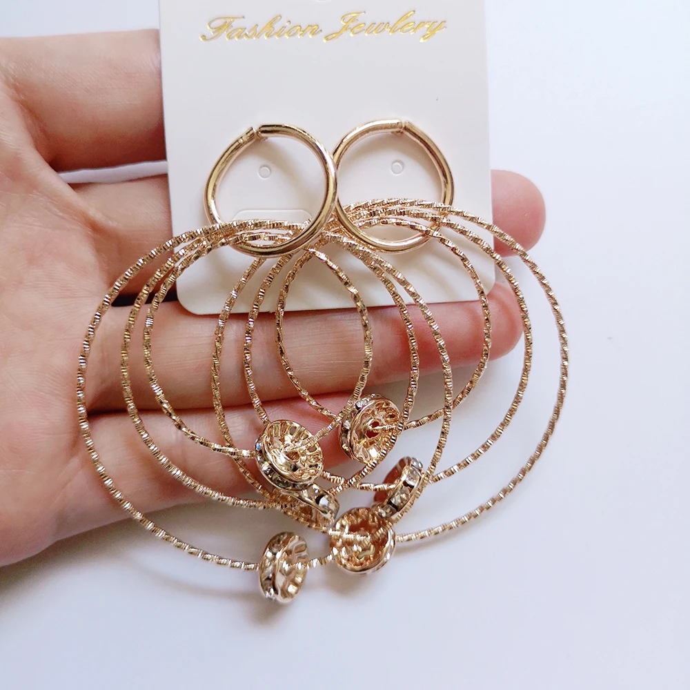 BLIJERY Fashion Multilayer Circles Drop Earring For Women Geometric Statement Boucles d'oreil Exaggerated Punk Earrings Gifts |